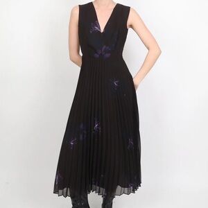 Massimo Dutti pleaded floral maxi dress